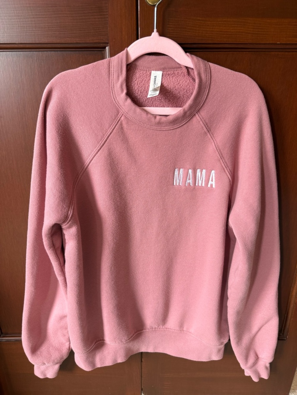 Bella Canvas Pink "MAMA" Crewneck Sweatshirt